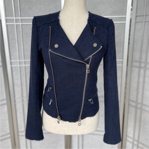 NWOT Veronica Beard Navy Moto Jacket – Size 2